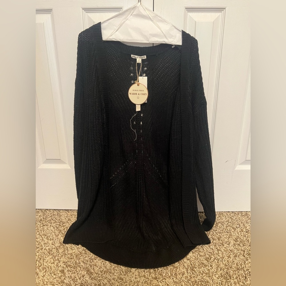 black cardigan